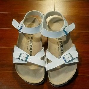 White Birkenstock sandles
